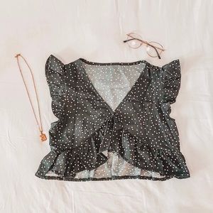 polka dot ruffle top!